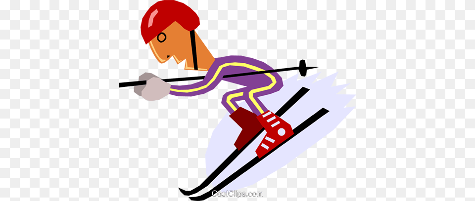 Downhill Skier Royalty Vector Clip Art Illustration, People, Person, Outdoors, Nature Free Png