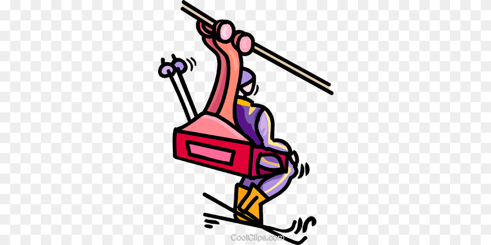 Downhill Skier Sitting On A Chair Lift Royalty Vector Clip, Cleaning, Person, Dynamite, Weapon Free Png Download