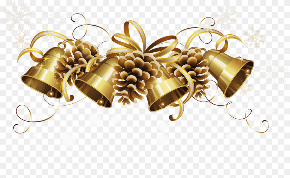 Download 0 Gold Christmas Bells With No Gold Christmas Border Clipart, Tape, Dynamite, Weapon Png Image