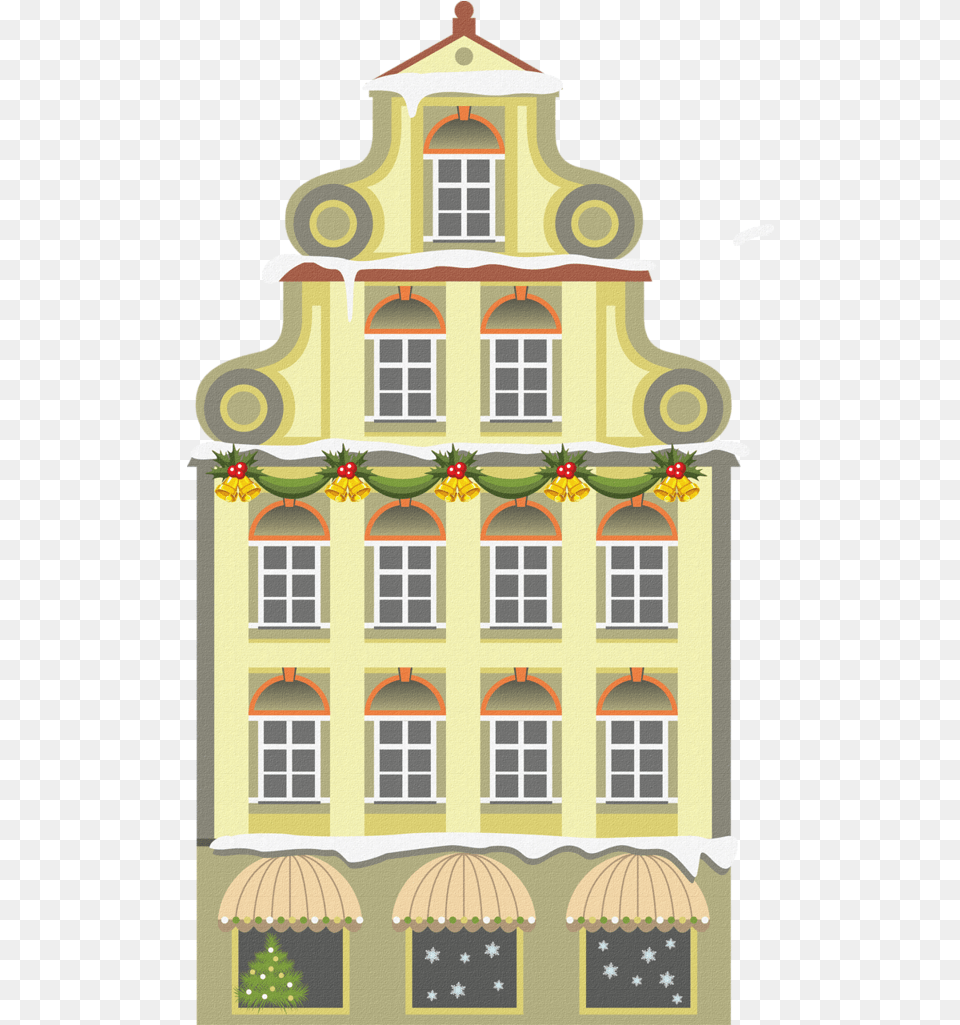007 Christmas Building Clipart Image With Victorian Christmas Village Clip Art, City, Architecture, Condo, Housing Free Png Download