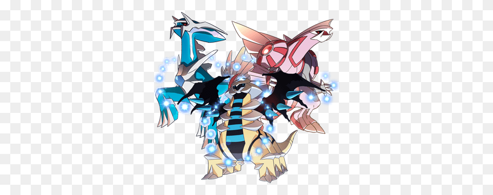 Download 1 Shiny Legendary Pokemon Dialga Palkia And Arceus, Art, Book, Comics, Graphics Free Png