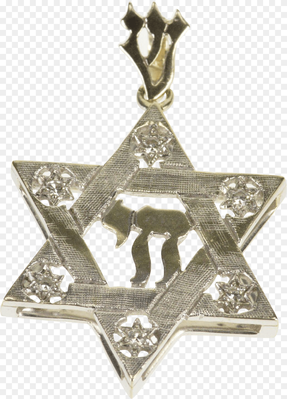 Download 14k Jewish Hebrew Chai Star Of David Diamond Symbol, Accessories, Pendant, Gemstone, Jewelry Png Image