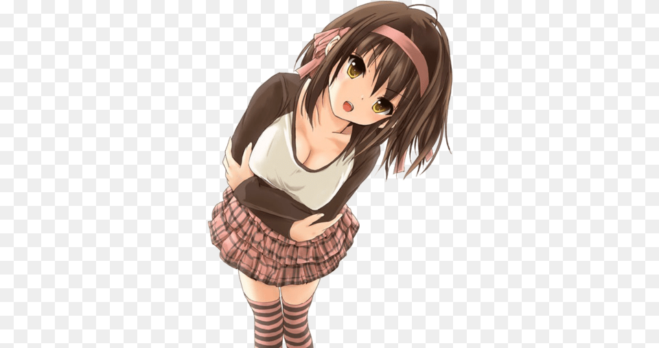 Download 15 Anime Girl With Brown Hair For Anime Girl Render, Publication, Book, Comics, Adult Png Image