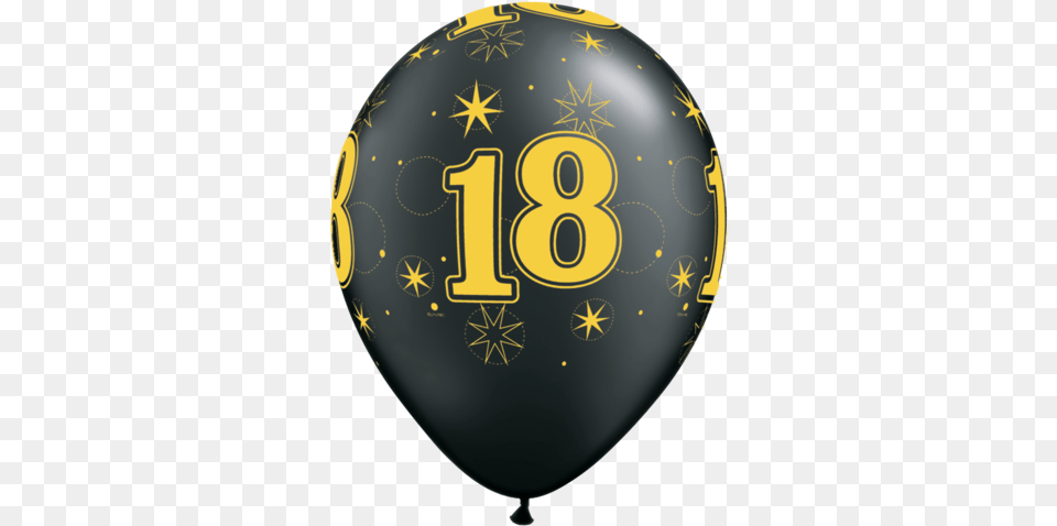 Download 18 Gold Oxy Black Happy Birthday Balloon 13th Birthday Balloons Boy, Clothing, Hardhat, Helmet, Symbol Png