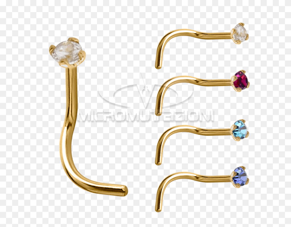 Download 18k Gold Prong Set Jewelled Nose Stud Studs Sabre, Accessories, Earring, Jewelry, Gemstone Png Image