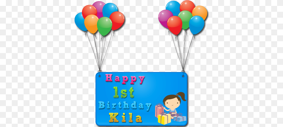 Download 1st Birthday Happy First Celebration Banner, Balloon, People, Person, Baby Free Png