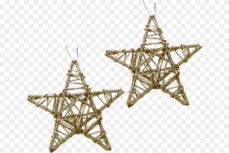 Download 2 Stars Gold Glitter 15cm Christmas Day Image Overhead Power Line, Accessories, Earring, Jewelry Free Png