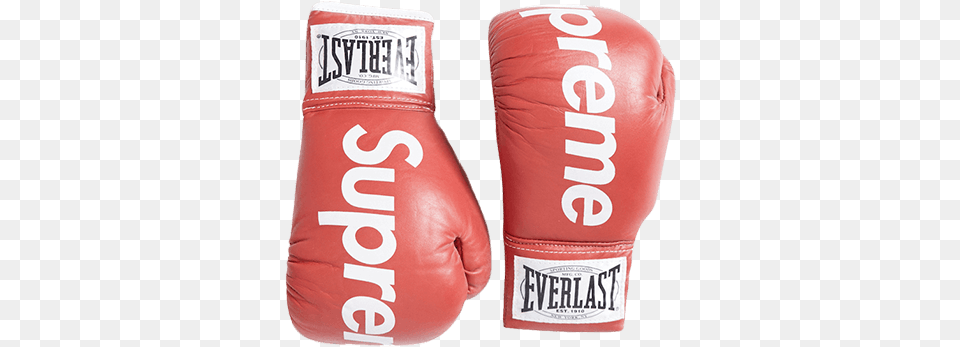 Download 2008 Supreme X Everlast Boxing Gloves Supreme Supreme Boxing Gloves, Clothing, Glove, Food, Ketchup Png Image