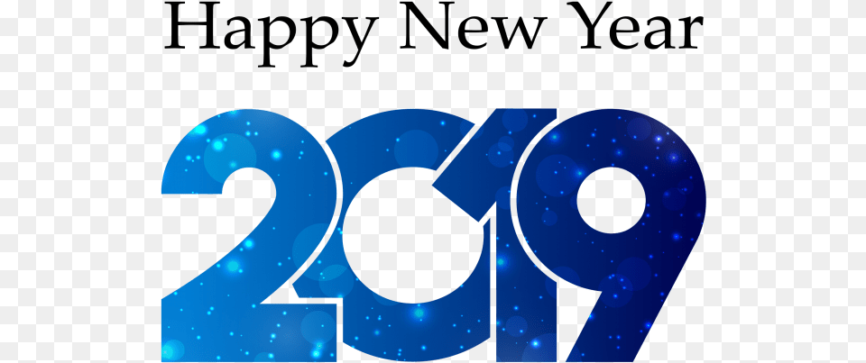 Download 2019 Blue Happy New Year Image With No Blue Happy New Year, Number, Symbol, Text, Disk Free Transparent Png