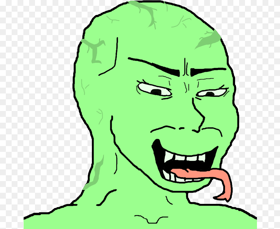 Green Wojak, Person, Head, Face, Alien Free Png Download