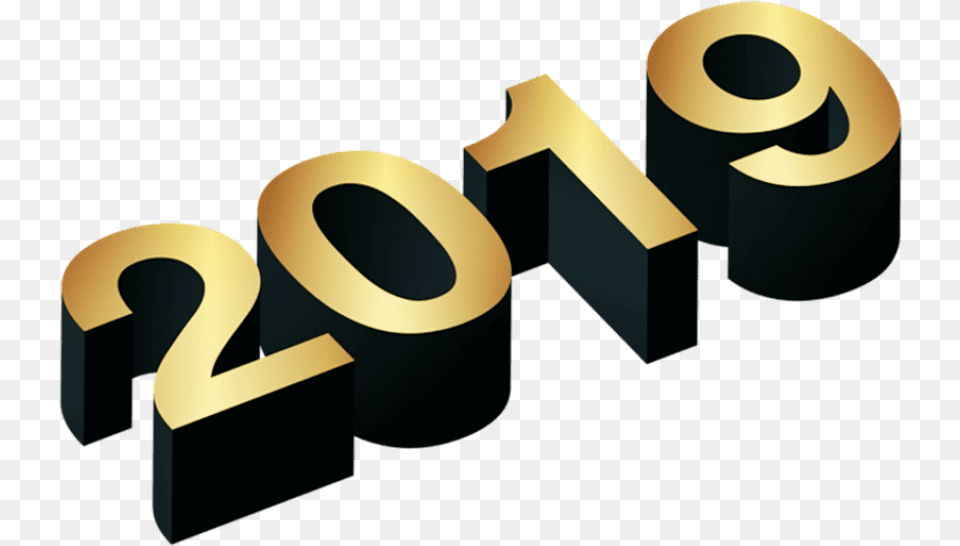 Download 3d Numeric 2019 Golden Images Happy New Year 2019 Images Hd, Text, Number, Symbol, Tape Png