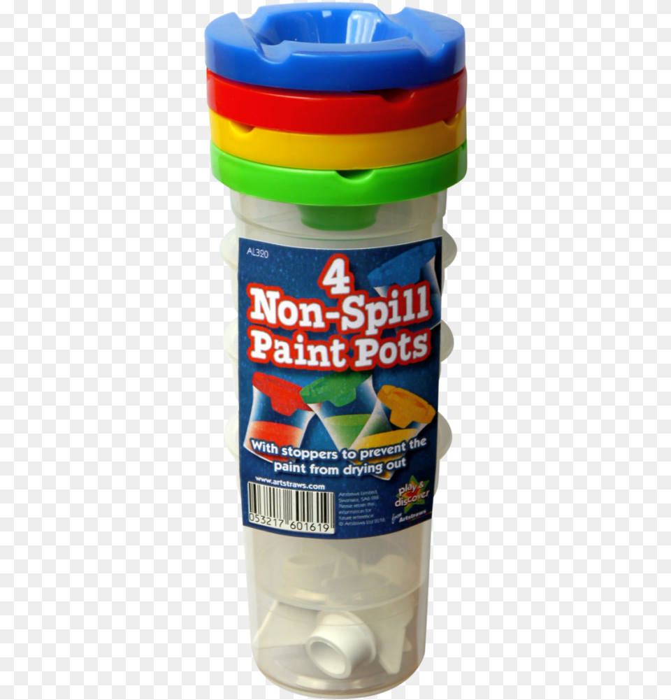 Download 4 Non Spill Paint Pots, Bottle, Shaker, Can, Tin Free Transparent Png