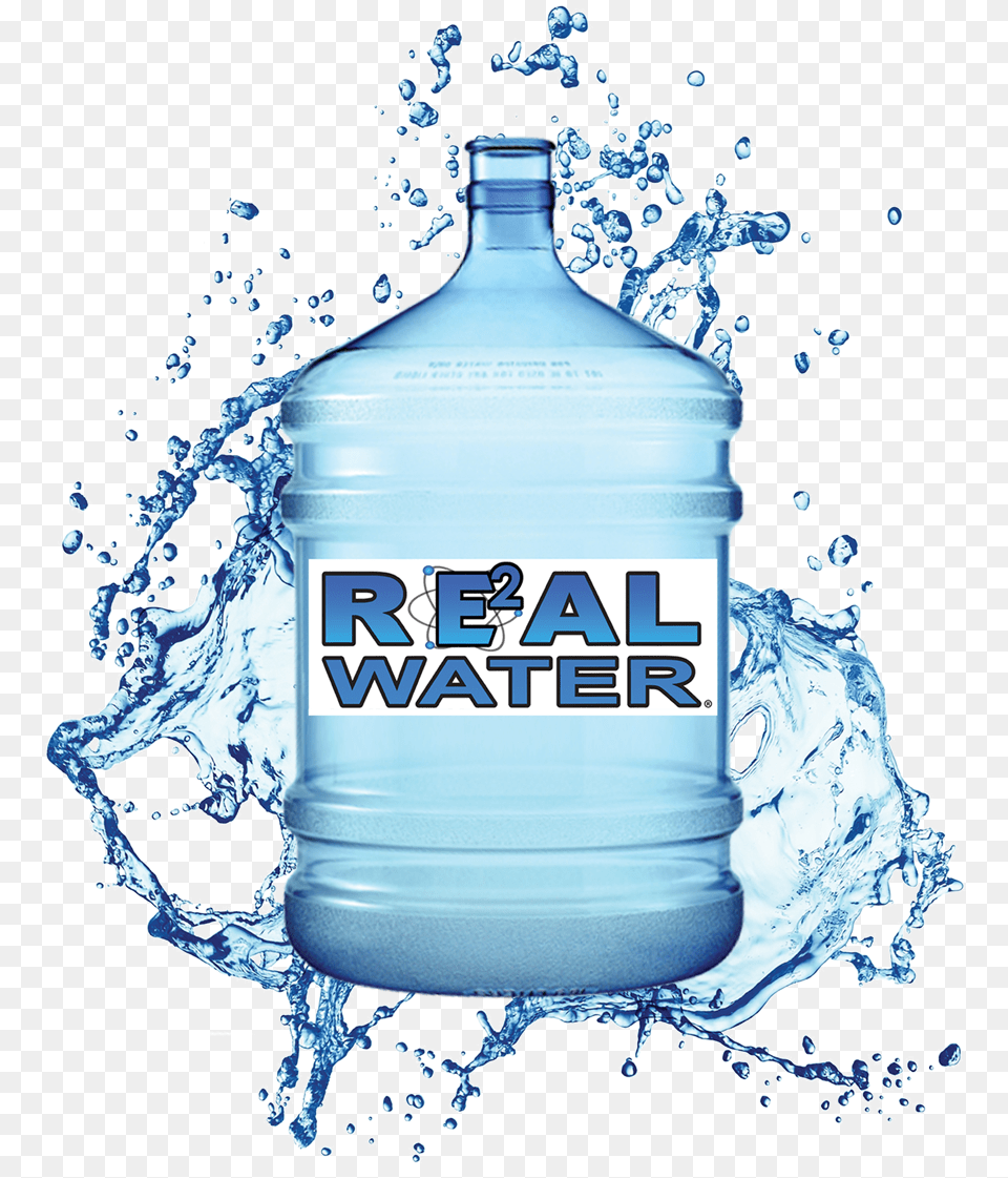 Download 5 Gallon Bottle With Splash No Real Water 5 Gallon, Beverage, Mineral Water, Water Bottle Free Png