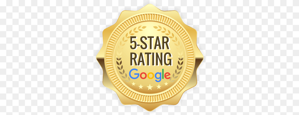 Download 5 Star Google Rated Rating 5 Star Google Review, Badge, Gold, Logo, Symbol Png Image