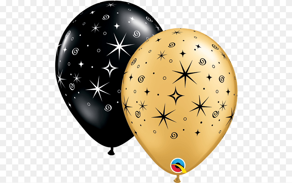 Download 50 X Birthday Baloon Black And Gold Hd Black And Gold Balloons, Balloon Free Transparent Png
