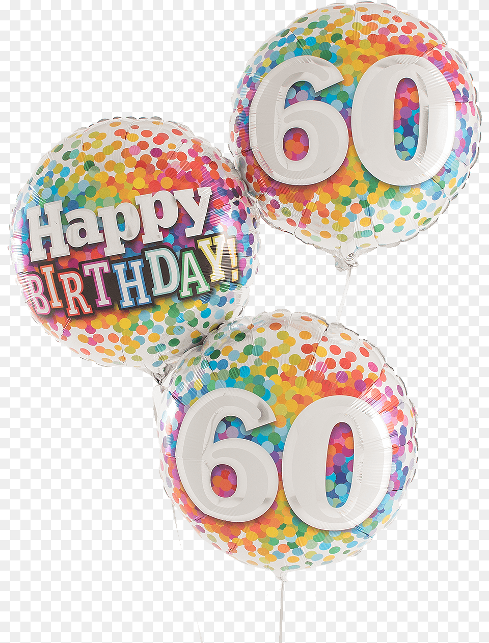 60 Rainbow Confetti Happy Birthday Balloons 18, Balloon, Number, Symbol, Text Free Png Download