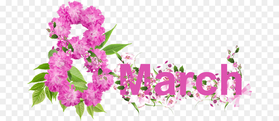 8 March File Day Happy Day, Flower, Plant, Purple, Flower Arrangement Free Png Download