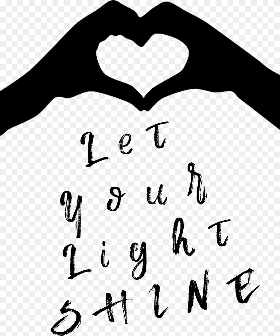 810 Let Your Light Shine Printable Heart Hands Silhouette, Person, Symbol Free Png Download