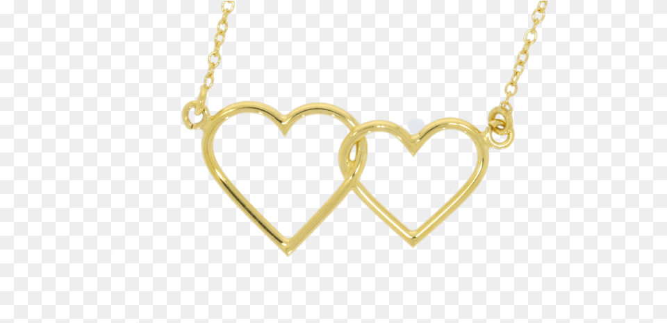 9ct Yellow Gold Double Heart Locket, Accessories, Jewelry, Necklace, Diamond Free Png Download