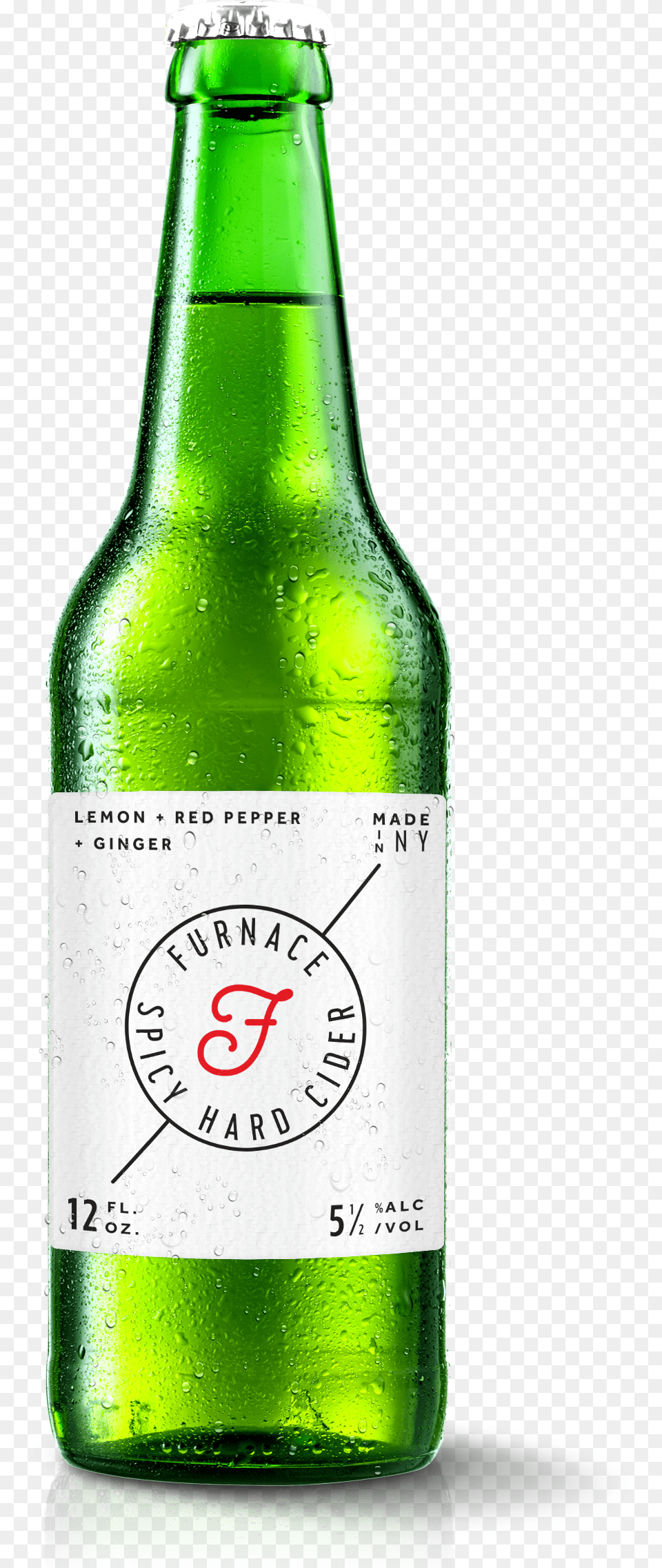 Download A Large Image Of Furnace Cider Bottle And Glass Bottle, Alcohol, Beer, Beer Bottle, Beverage Free Png
