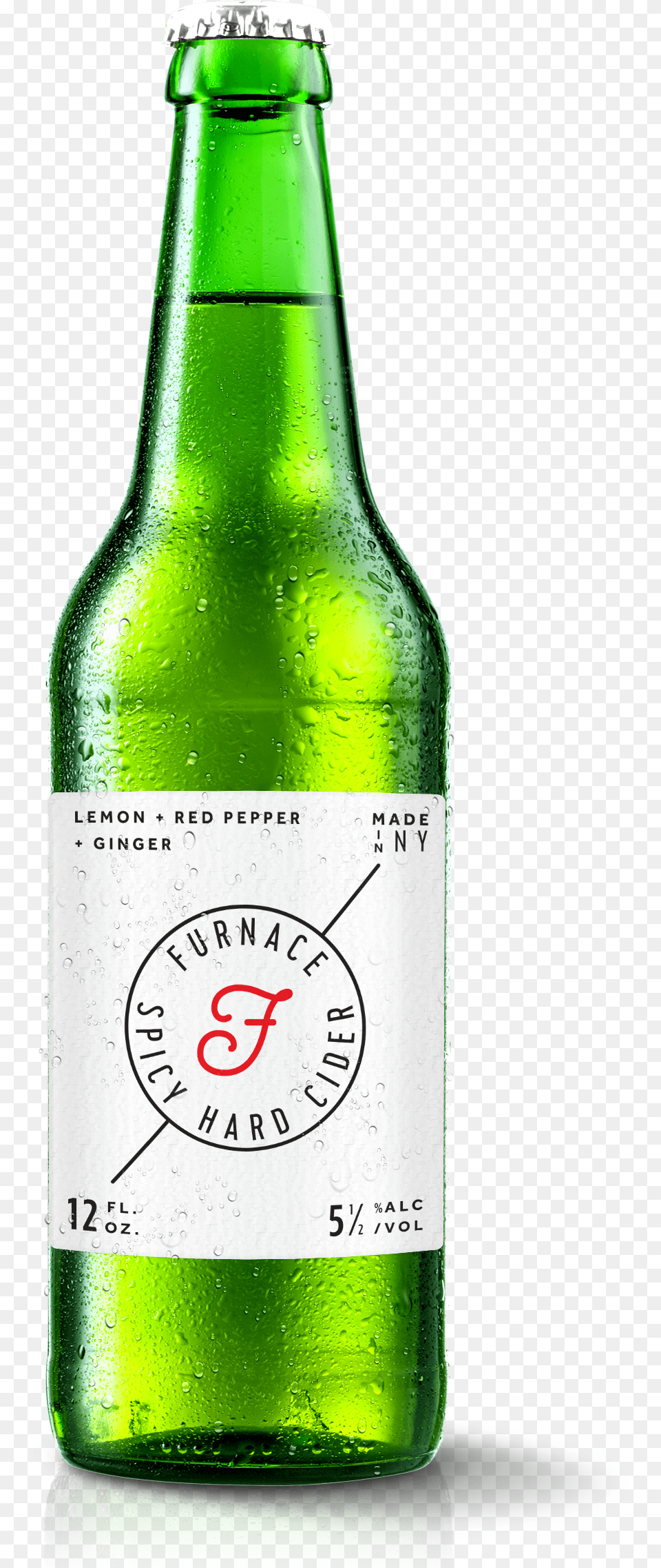 Download A Large Of Furnace Cider Bottle Beer Bottle, Alcohol, Beer Bottle, Beverage, Liquor Png Image