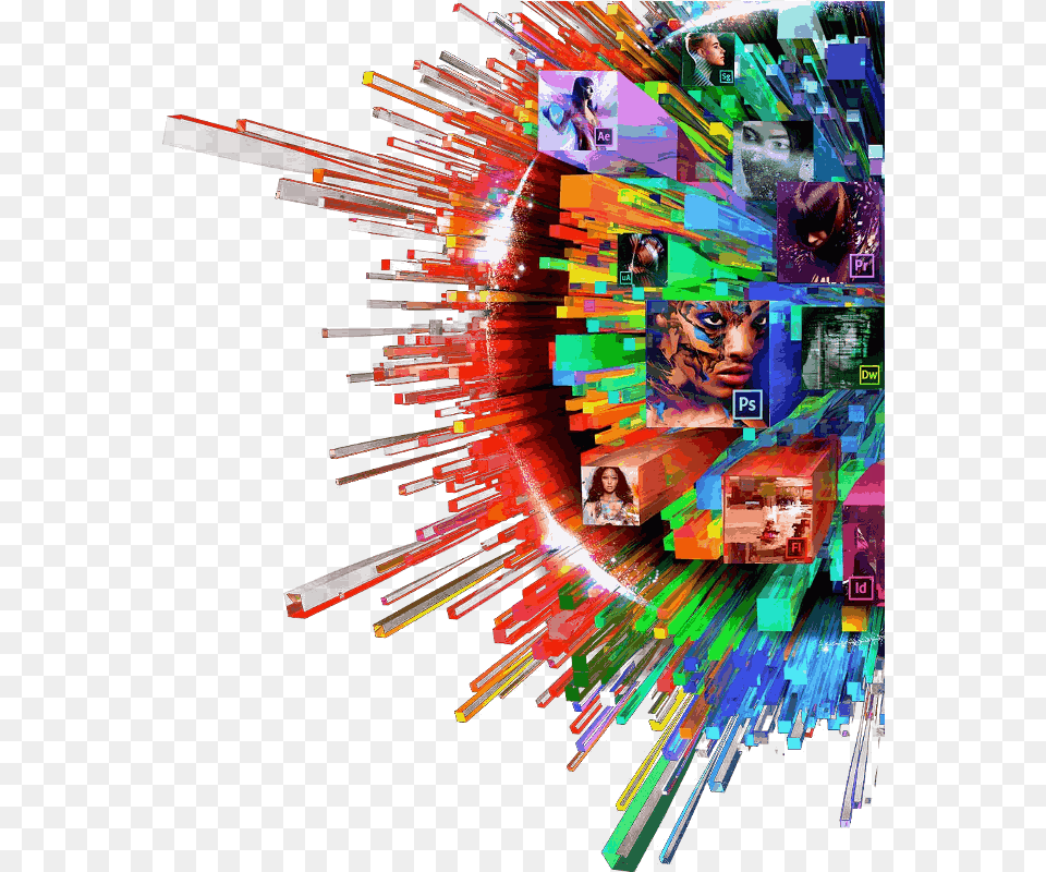 Download Adobe Creative Cloud Logo Adobe Creative, Art, Collage, Light, Graphics Free Png