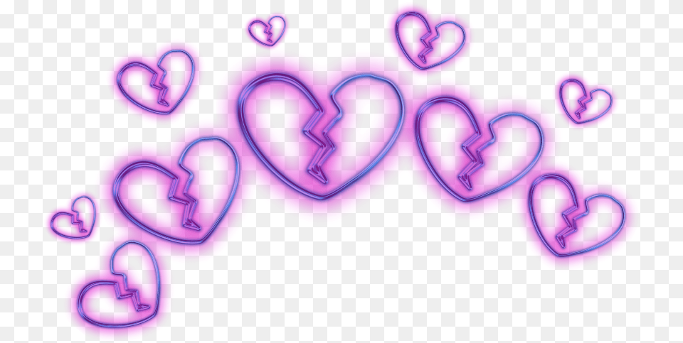 Download Aesthetic Hearts Transparent Background Transparent Purple Aesthetic, Pattern, Light Png Image