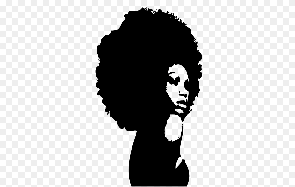 Download Afro Hair Free Transparent And Clipart, Silhouette, Face, Head, Person Png Image