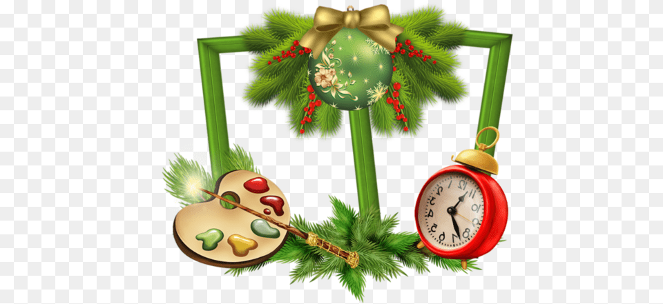Download Alarm Clocks Clock Christmas Ornament Fir Pine Alarm Clock Png