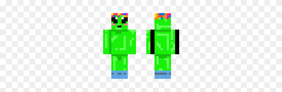 Download Alien W Socks And Flower Crown Minecraft Skin For, Green, Clock, Digital Clock Png