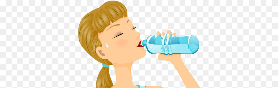 Download Also It Is A Good Idea To Space Your Water Breaks Drink More Water Cartoon, Beverage, Adult, Female, Person Png
