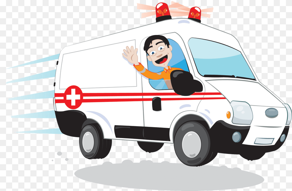 Download Ambulance Drawing Side View Ambulance Funny, Transportation, Van, Vehicle, Baby Free Png