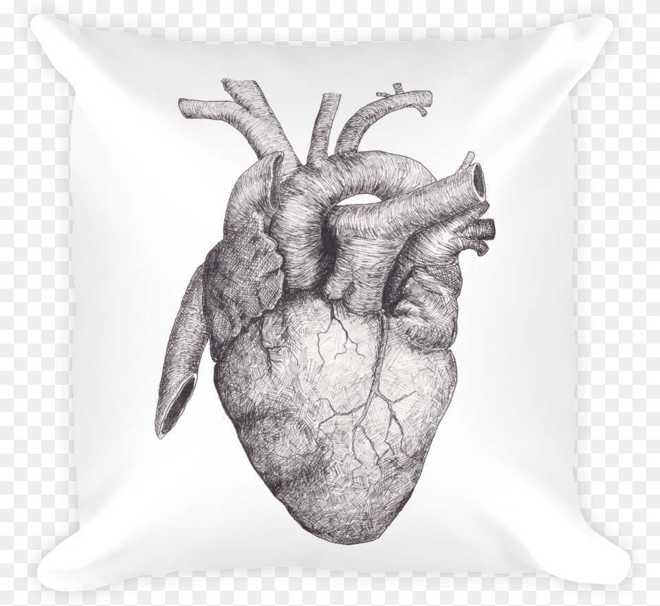 Download Anatomical Heart Square Pillow Katatonia The Katatonia The Fall Of Hearts Cover, Art, Cushion, Home Decor, Drawing Free Png