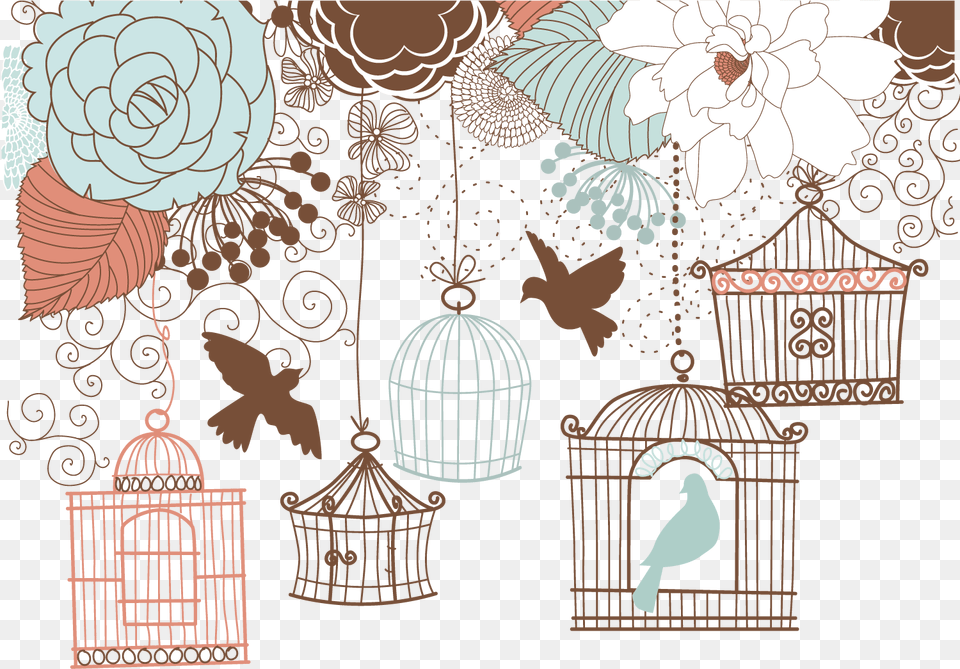 Download And Birdcage Wedding Wedding Bird Cage Illustration, Animal, Art Free Png