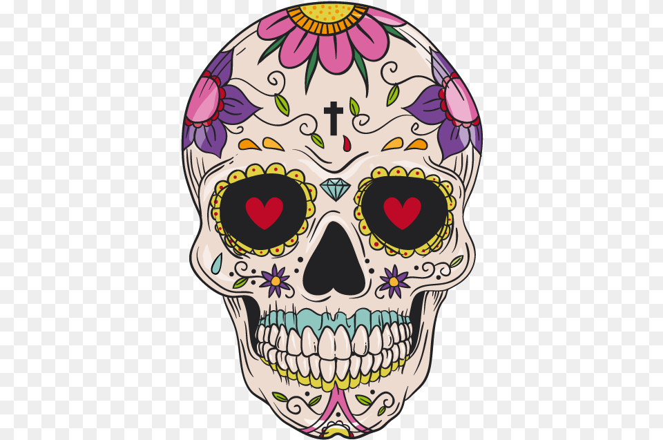 Download And Cuisine Mexican Skull Calavera Idea Pattern Day Of The Dead Skull, Art, Person, Drawing, Face Free Transparent Png