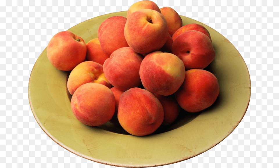 Download And Use Peach Icon Plate Full Of Peaches, Food, Fruit, Plant, Produce Png