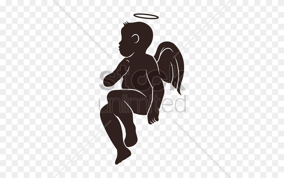 Download Angel Clipart Clip Art Illustration Angel Silhouette, Baby, Person, Face, Head Free Transparent Png