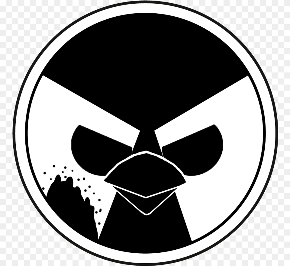 Angry Birds Rendel Logo Angry Bird Full Size Black Angry Bird Logo, Emblem, Symbol, Stencil, Disk Free Png Download