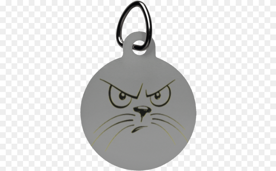 Download Angry Cat Circle Pet Tag Pet Tag Image With Cat, Accessories, Earring, Jewelry, Animal Free Png