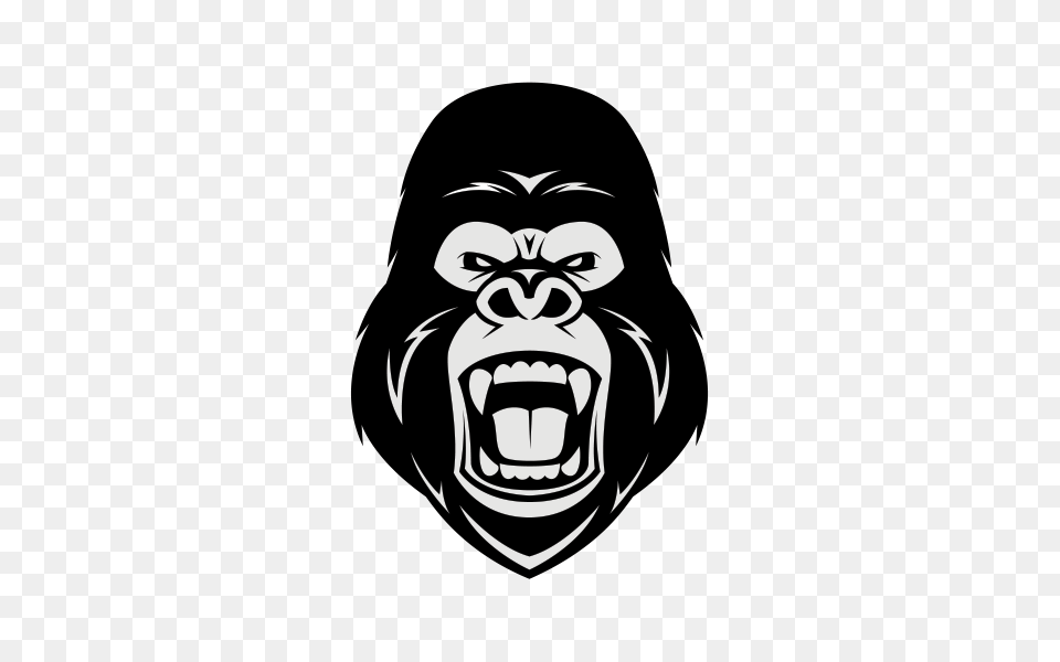 Angry Gorilla Cartoon Angry Gorilla Face, Stencil, Logo, Baby, Person Free Png Download