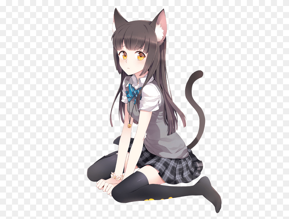 Download Anime Girl Image And Clipart Anime Cat Girl, Book, Comics, Publication, Person Free Png