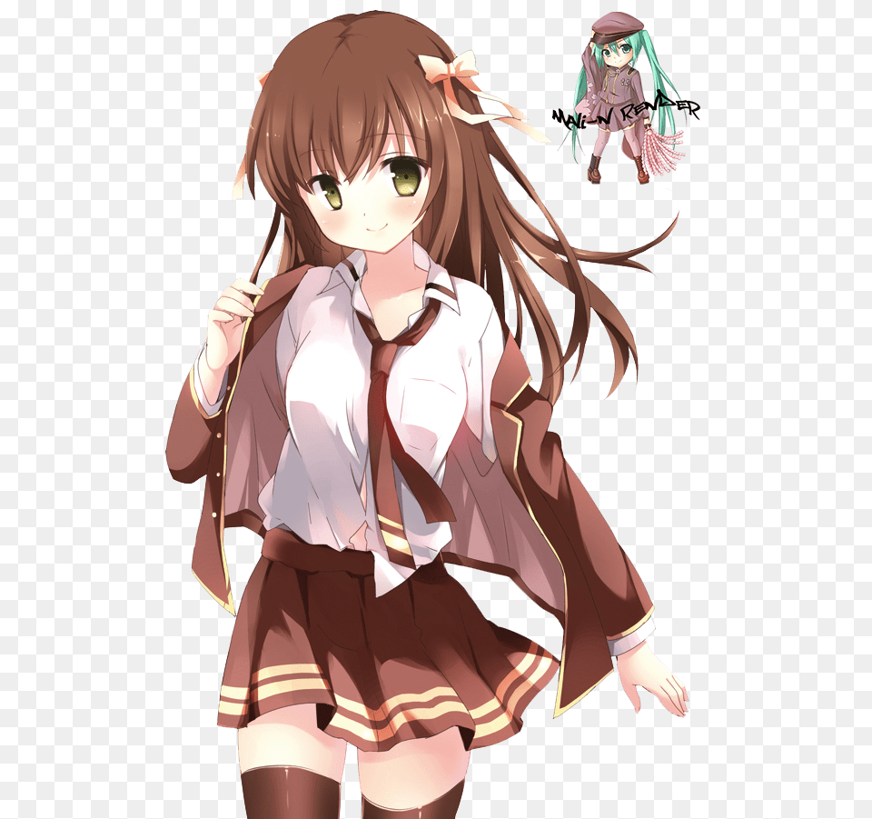 Download Anime Girl With Brown Hair Svg Library Brown Hair Anime Girl, Publication, Book, Comics, Person Free Transparent Png