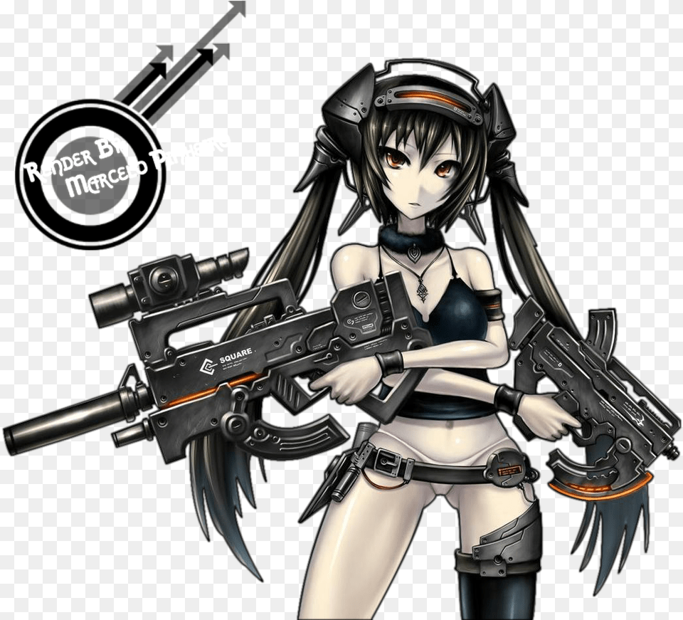 Download Anime Girls And Guns Hd Uokplrs De Mujeres Anime Con Armas, Book, Comics, Publication, Gun Free Png