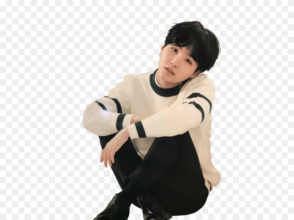 Download Anime Nerd Min Yoongi Black Hair Image With Yoongi Black Hair, Face, Head, Person, Photography Free Transparent Png