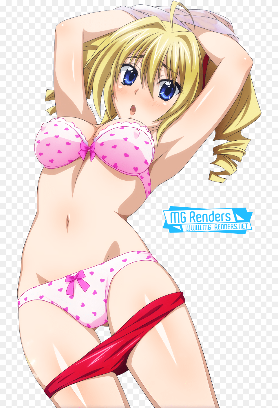 Download Anime Render Ecchi Transparent Background Armpit Dxd Ravel Phenex Underwear, Book, Publication, Comics, Adult Free Png