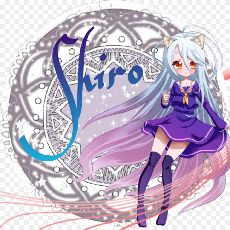 Download Anime Shiro From No Game Life Image With Hime Cut, Book, Comics, Publication, Adult Png