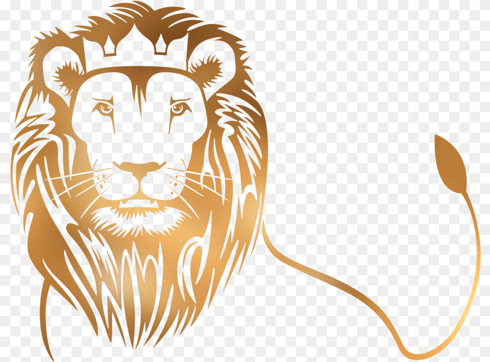 Download Anothen Gold Lion Head Image With No Gold Lion Head, Wildlife, Animal, Mammal, Face Free Png