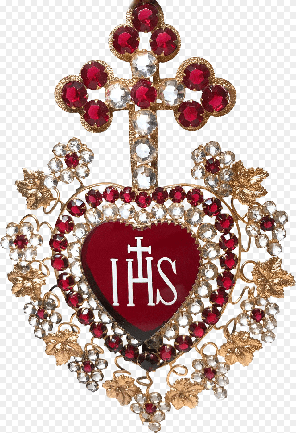Download Antique Nineteenth Century Sacred Heart, Accessories, Jewelry, Necklace Png