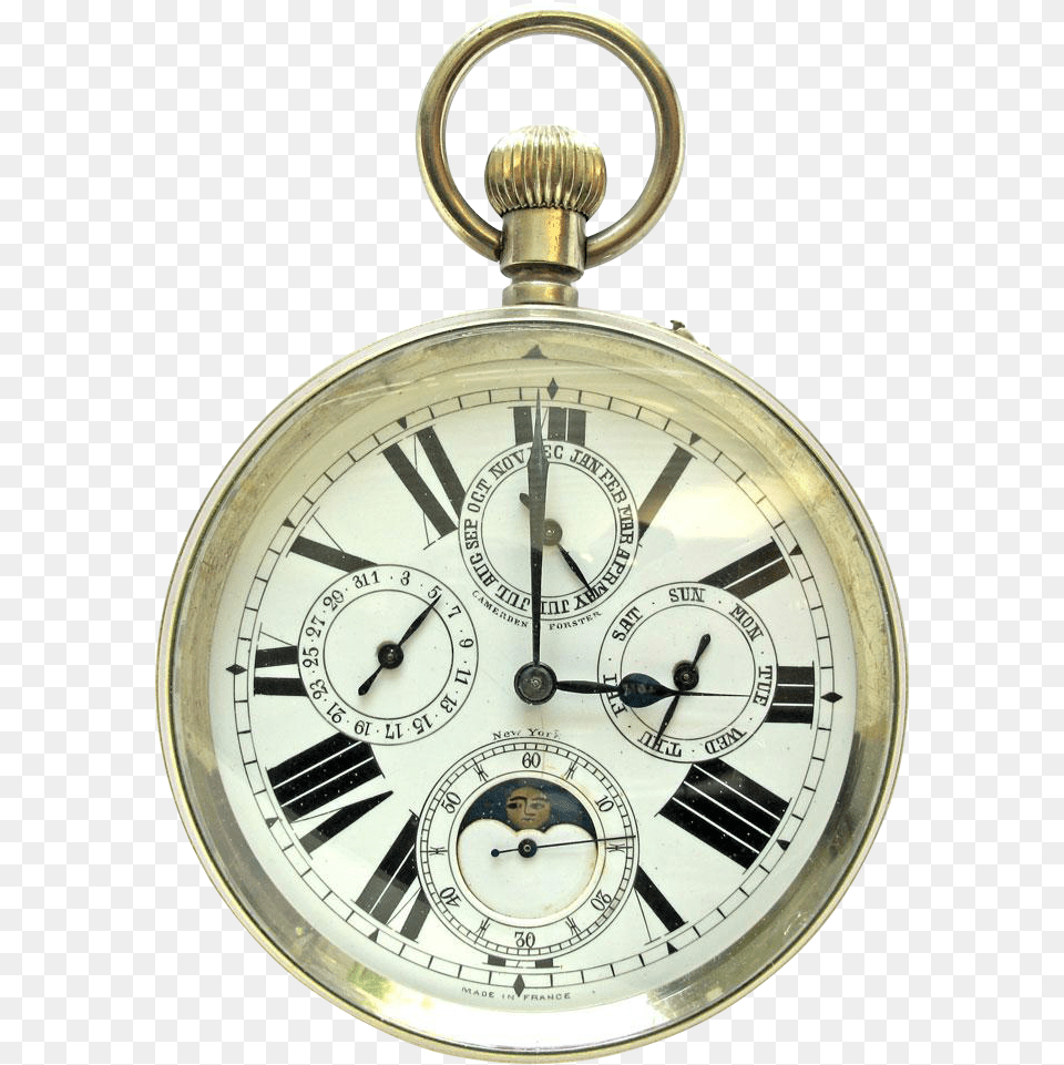 Antique Working Triple Calendar Pocket Watch Car Pocket Watch, Wristwatch, Arm, Body Part, Person Free Png Download
