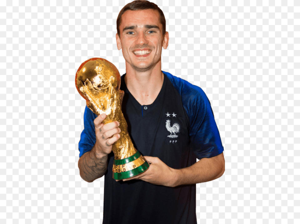 Download Antoine Griezmann Images Background Griezmann World Cup Trophy, Adult, Male, Man, Person Free Transparent Png